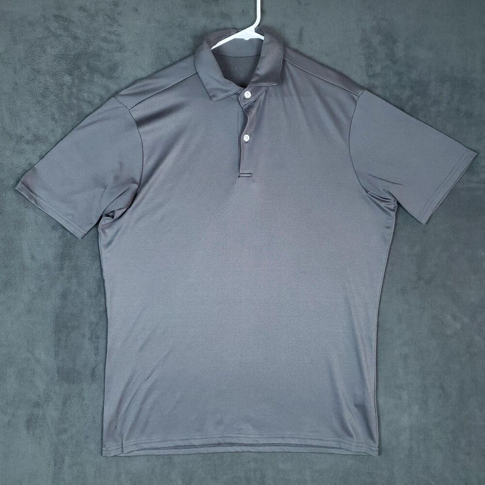Mizzen+Main Polo Shirt Mens Large Gray Golf Performance Stretch Lightweight